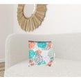 thumbnail image 5 of 17" X 17" Orange And White Zippered Floral Throw Indoor Outdoor Pillow, 5 of 5