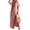 Red #12, variant on Women's Summer Striped Splited Maxi Casual Dress Short Sleeve V Neck Split Hem Boho Beach Vacation Dresses L