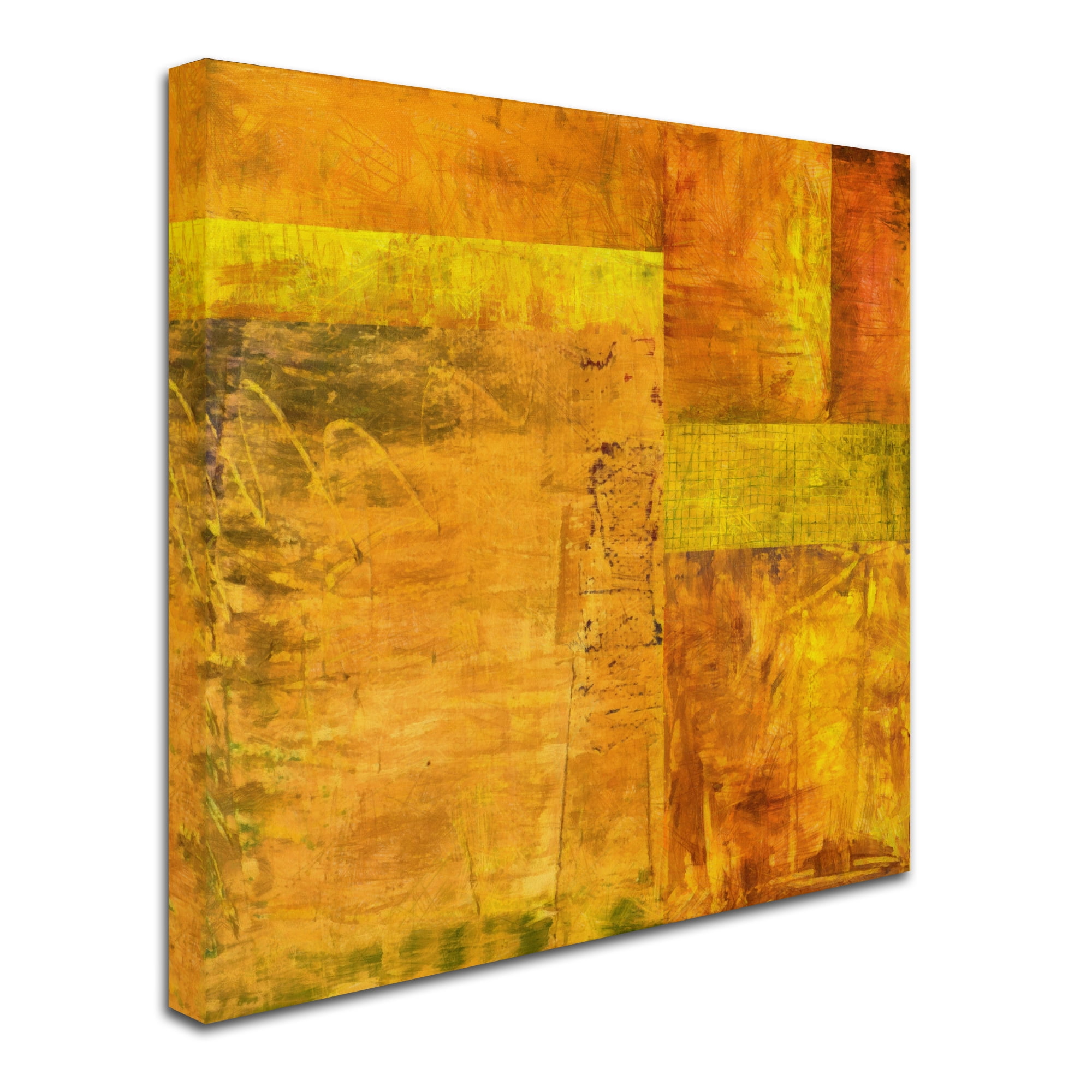 Michelle Calkins 'Essence of Yellow 2' Huge Canvas Art 35 x 35