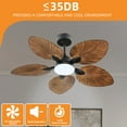 thumbnail image 5 of Craftian 42" Tropical Smart Ceiling Fan with LED Light & Remote, Alexa & Google Compatible, Quiet Reversible DC Motor, 5 Palm Leaf Blades - Walnut, 5 of 11