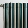 thumbnail image 4 of Designart "Elegant Striped Pattern In Teal And Gold I" Striped Room Darkening Curtain Single Panel, 4 of 6