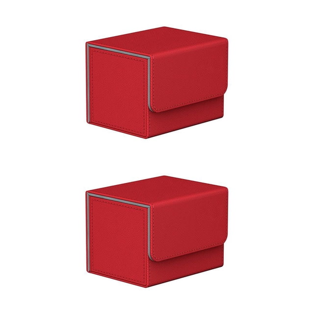 Vogacara Caja de almacenamiento para cartas coleccionables, organizador portátil para juegos, estuches coleccionables, contenedor, accesorio de Rojo 2piezas Vogacara CBP255156