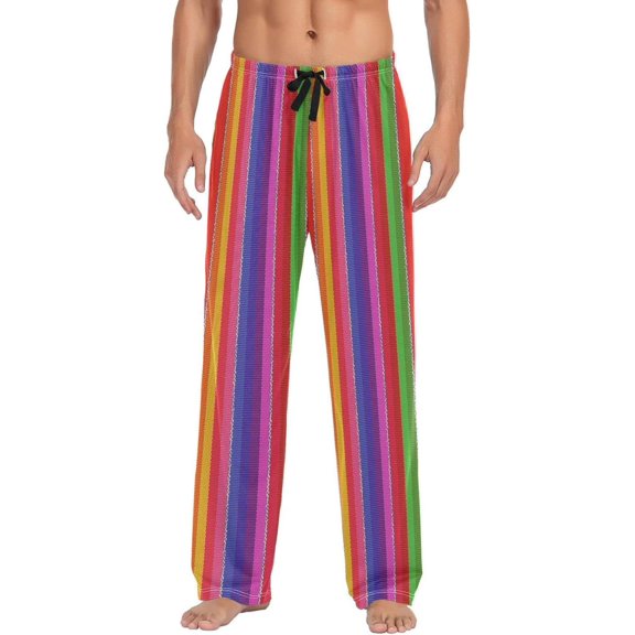GZHJMY Mexican Serape Pajama Pants for Men, Lounge Pants Lightweight Men Pajama Bottoms with Drawstring Pockets, Christmas New Year Birthday Gifts, X-Large