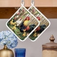 thumbnail image 2 of Retro Rooster Pot Holders for Kitchen Heatproof Potholder, 3 Pack Farmhouse Animals Watercolor Floral Hot Pads Multipurpose Oven Pads Cloth Potholders Trivet for Cooking Baking, 2 of 8