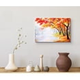 thumbnail image 3 of wall26 Canvas Print Wall Art Watercolor Effect Red &amp; Orange Autumn Forest Nature Wilderness Illustrations Modern Art Rustic Scenic Colorful Multicolor for Living Room, Bedroom, Office - 16"x, 3 of 5
