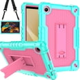 thumbnail image 2 of SOATUTO for TCL TAB 8 Plus 8" Tablet Case Cover Model 9138S Shockproof Case with Shoulder Strap Soft Silicone Hard Back Rugged Full-Body Kids Friendly for TCL TAB 8 Plus 8 inch 9138S - Green+Pink, 2 of 8