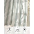 thumbnail image 6 of Sheer Curtains 45 Inch Length, Green Stripe Semi Sheer Curtains Light Filtering Window Treatment, Modern Farmhouse Geometric Striped Privacy Voile Drapes for Living Room Bedroom 52x45 Inch, 6 of 7