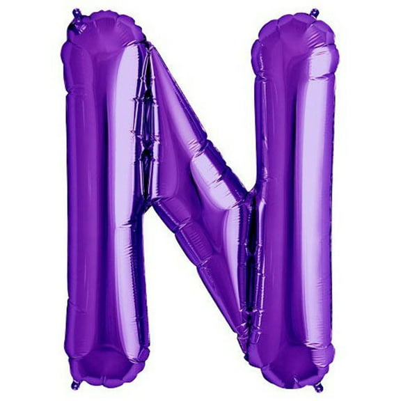 34 inch Letter N - Northstar - Purple Foil Mylar Balloon - Party Supplies Decorations