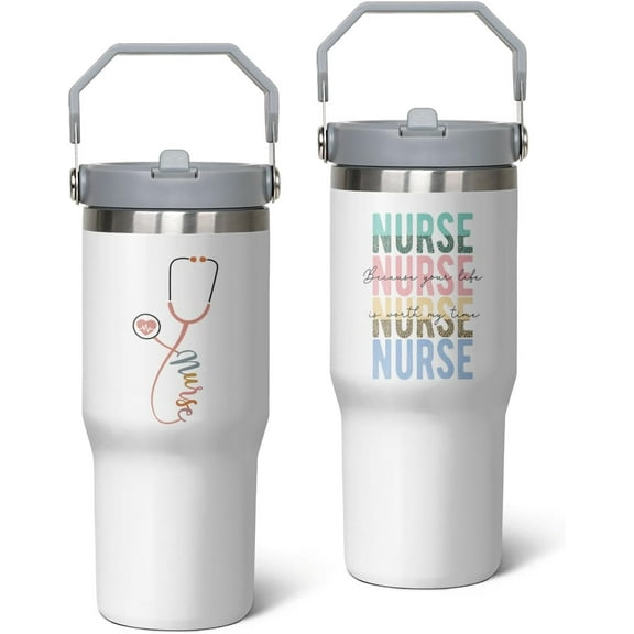 Nurse Tumbler - Nurse Cups Nurse Gifts For Women - 30 Oz Insulated Nurse Coffee Cup, Mug, Water Bottle, Drinking Glasses - Medical Assistant Gifts for Women