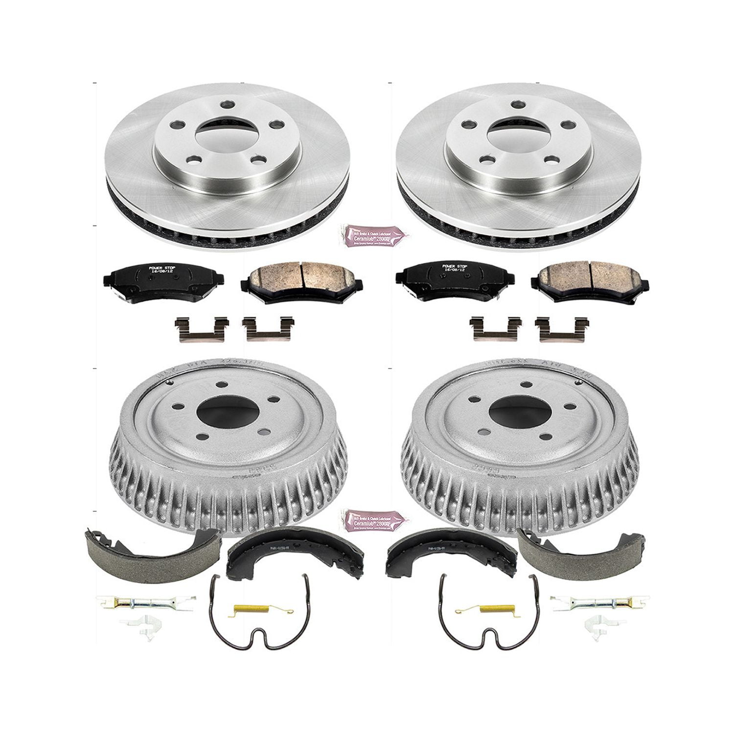 Power Stop Front and Rear Stock Replacement Drum and Shoe Kit KOE15120DK