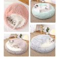thumbnail image 3 of Nuevo 2 en 1 cueva con capucha invierno gato caliente cama para perros redondo suave largo Casa de perro de felpa cama para perros pequeños perrera gatos nido para mascotas, 3 of 4