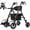 Black, variant on Walkers for Seniors, 2 in 1 Rollator Wheelchairs Combo 10" Big Wheels Walker with Seat, Rollator Transport Chair with Brakes Folding Rolling Walker for Adults, Red