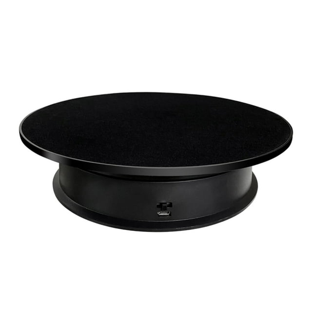 Soporte de exhibición giratorio eléctrico de 8,0 ", soporte de joyería de reloj giratorio de 360 grados Ante negro Zulema Soporte de exhibición giratorio