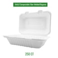thumbnail image 2 of 9x6x3 Compostable Fiber Molded/Bagasse Take out Container, Hinged, 250 CT, 2 of 3