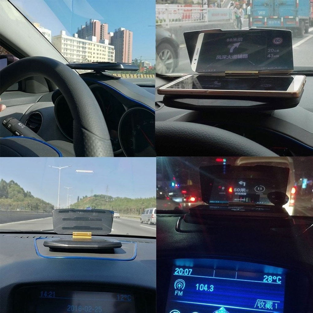 Universa 6" Screen Car HUD Head Up Display Projector Navigation GPS Phone Holder