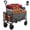 Gray, variant on Heavy Duty Collapsible Folding Wagon, 102L All Terrain Utility Cart with Removable Wheels & Brakes, Adjustable Handle Mesh Pockets Beach Wagon for Camping Grocery Shopping Garden, Black