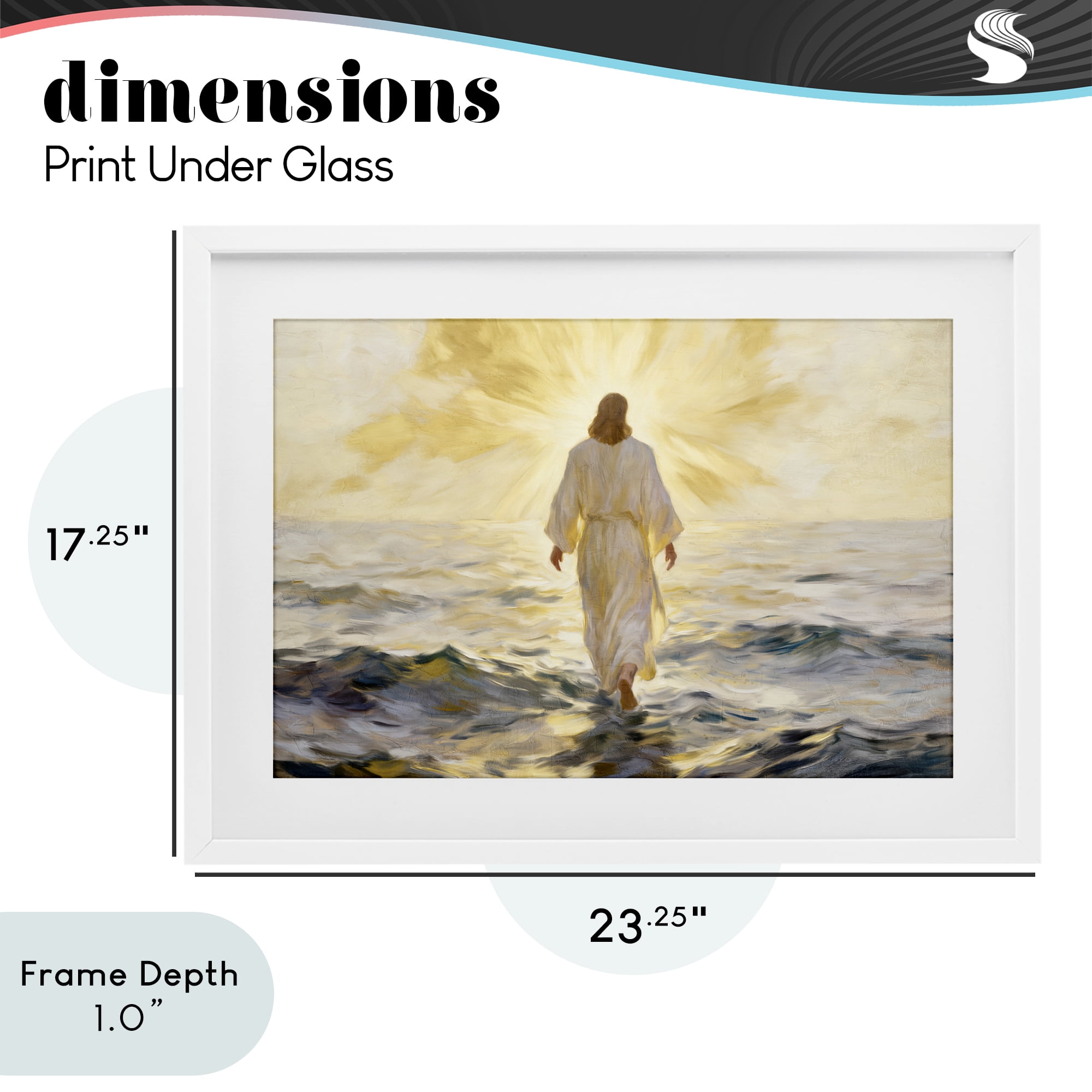 Stupell Industries Golden Walk Spiritual Figure White Framed Print Under Glass, design by Kim Allen