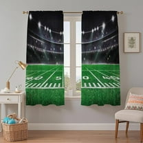 Sports Football Curtains for Boys Bedroom 42x63 Inch Boys Room Football Field Decor Soccer Curtains Small Short Curtain for Living Room Playroom 2 Panels Window Treatment Drapes