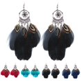 thumbnail image 2 of Women Drop Earrings Ethnic Artificial Feather Dangle Earrings Statement Earrings, 2 of 10