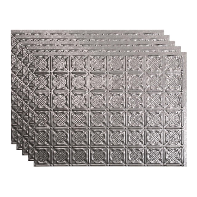 FASÄDE 18in x 24in Traditional Style 6 Galvanized Steel Backsplash Panel (5 Pack)