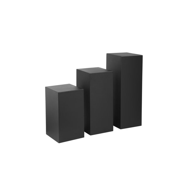 Pangea Home Modern Miami 3 Tier Pedestal Set in Black Metal