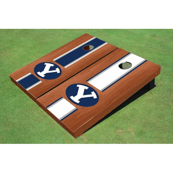 Brigham Young University BYU Rosewood Alternating Long Stripe Cornhole Boards