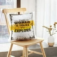 thumbnail image 5 of LALILO Throw Pillow Covers World Creative Adventure Motivation Cushion Cover 18" x 18", 2 Pack, 5 of 6