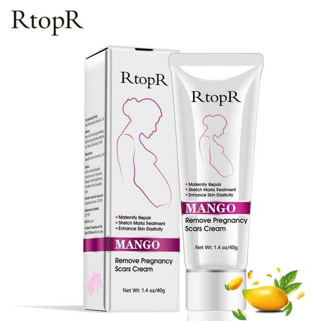 Crema Reparadora de Estrías RtopR para Embarazadas - Reduce Marcas de Embarazo y Obesidad, Hidrata y Mejora la Elasticidad de la Piel con Extractos Naturales de Mango y Plantas, 40g