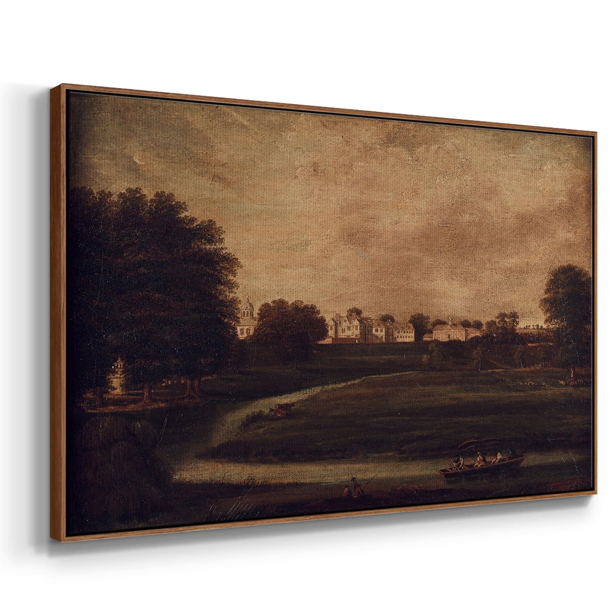 Vintage Landscape-CCCXVI By Wexford Home Framed in Walnut Wood Gallery Wrapped Canvas 17 in. x 25 in.