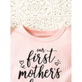 thumbnail image 6 of Aojekbee Infant Baby Girl Ruffled Sleeves Jumpsuit Letter Print Round Neck Romper for Mother's Day, 6 of 10