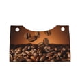 thumbnail image 2 of Uemuo Coffee Beans Pattern Tissue Box Cover Holder, Triangle with Bottom Belt - PVC Leather Decorative Organizer for Tabletop, Bathroom, Car, Office, 2 of 9
