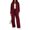 Wine #04, variant on Women's Velour Tracksuit 2 Piece Matching Set Zip‑Up Mock Neck Jacket And Wide Leg Pants Cozy Athleisure Outfit For Airport Travel Lounge Fall Daily Wear