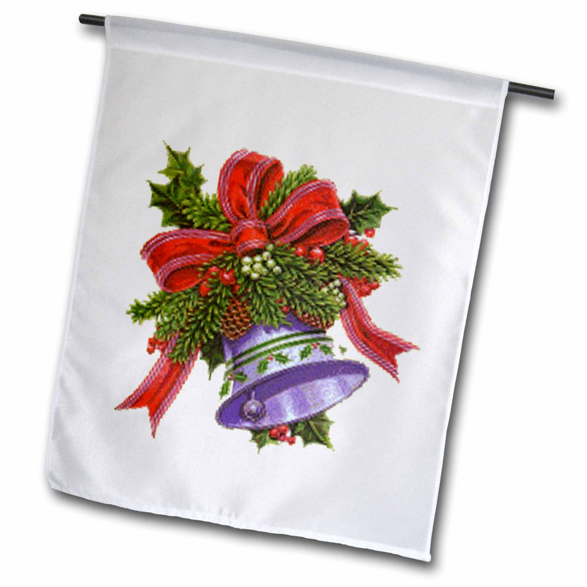 3dRose Christmas Bell With decorations Garden Flag, 12 by 18inch