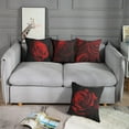 thumbnail image 4 of Throw Pillow Covers Home Decor Set of 4 Pillow Cases Decorative 20 x 20 Inches Cushion Couch Sofa Pillowcases Red Rose Black Beauty Bloom, 4 of 6