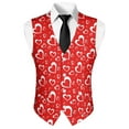 thumbnail image 5 of Yuyamidu Red Hearts Men's Suit Vest Slim Fit Formal Dress Waistcoat Valentine's Day Casual Business Vests for Suit or Tuxedo with Adjustable Back Strap, Size 3XL, 5 of 7