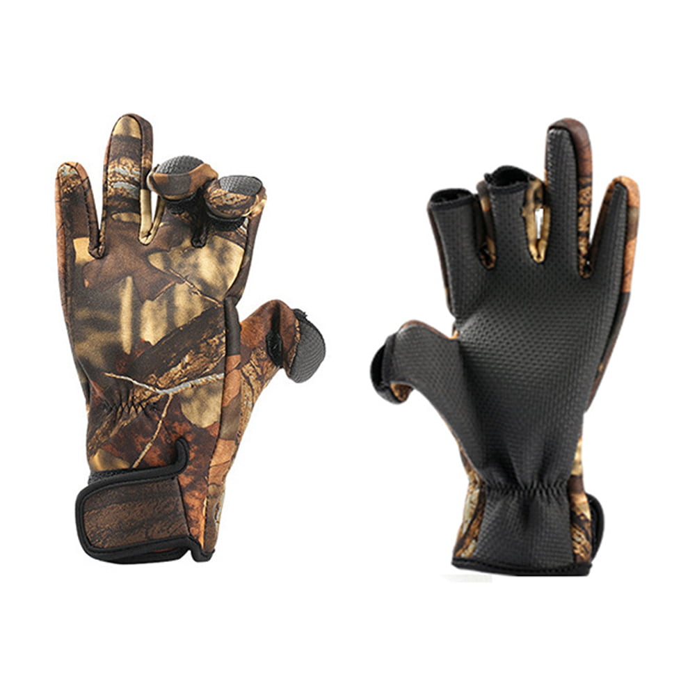 1 Pair Anti-Slip 3/5 Finger Fishing Gloves Protector Neoprene Hunting Gloves