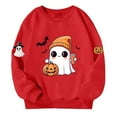 thumbnail image 4 of IUYRTFE Girls Halloween Fashion Print Pullover Sweatshirt Kids Casual Warm Long Sleeve Top Toddler Cozy Fall Winter Outfit Playdate Holiday Party Apparel(Red#1,2 Years), 4 of 6