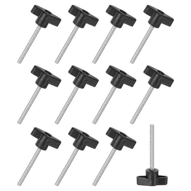 Paquete de 12 tornillos de pulgar, perillas de ala en forma de T M5x50mm, perillas de acero inoxidable 304 para uso industrial