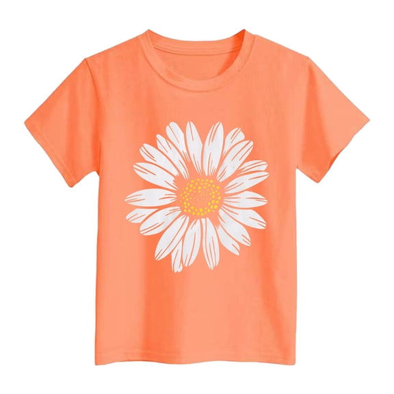 VUHXZWAF Girl Shirts Graphic Tees Crew Neck Short Sleeve Summer Tops Kids Trendy Clothes Size 13-14 Years