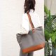 thumbnail image 5 of Bolso de lona Bolso de mano de cuero de lona Bolsos de mano con múltiples compartimentos, 5 of 6