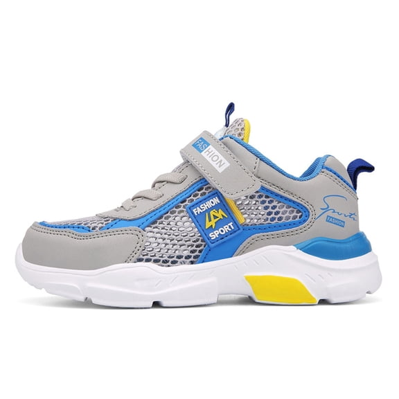 Kcolen Sneakers Kids,Boys Size 1 Sneakers,Breathable Mesh Sports Sneakers for Boys Lightweight Comfortable Walking Running Shoes Outdoor Play Non Hook Loop Strap Easy On Off