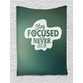 thumbnail image 1 of Motivational Tapestry, Stay Focused and Never Give Up Inspirational Words on Abstract Backdrop, Wall Hanging for Bedroom Living Room Dorm Decor, 40W X 60L Inches, Jade Green White, by Ambesonne, 1 of 2