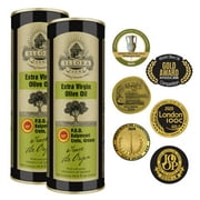 Ellora Farms, Single Estate Greek Extra Virgin Olive Oil, Traceable, Kosher & Cold Press, Global Gold Award Winner, Certified PDO, 16.9 Oz. Tin, Pack of 2