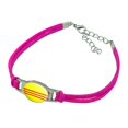 thumbnail image 1 of South Vietnam Flag Novelty Suede Leather Metal Bracelet, 1 of 3