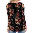 thumbnail image 4 of Tops sin tirantes con estampado de cuello redondo y manga larga a la moda de verano para mujer Fridja hj696, 4 of 7