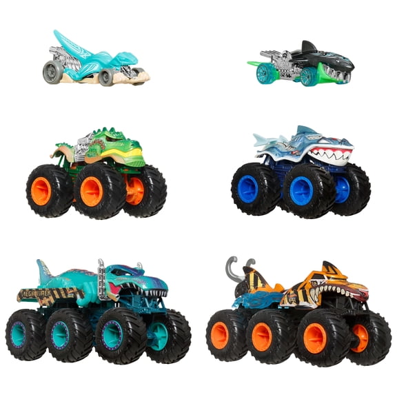 Hot Wheels Monster Trucks: Sharks vs. Dinos Multipack