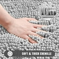 thumbnail image 4 of LQQBOX Chenille Toilet Bathroom Rugs, Soft Absorbent Non-Slip Contoured Rugs, Machine Washable Contour Bath Mats for Bathroom Toilet (23.62"x15.75", Light Gray), 4 of 7