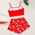 thumbnail image 5 of ZHOGXU Women's Halloween Skeleton Print Pajamas Sleeveless Crop Camisole & Shorts Pajama Sets 2 Piece Loungewear Pjs,Red,XL, 5 of 5