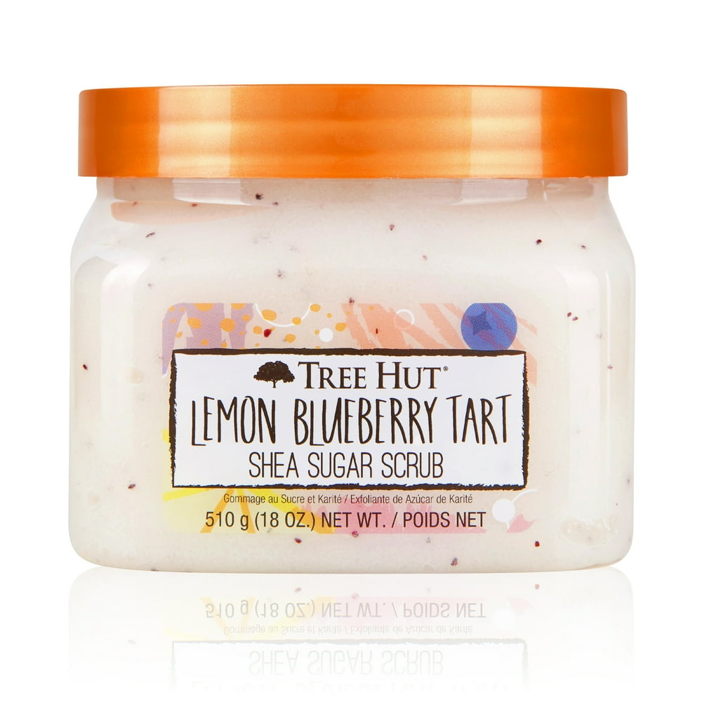 Tree Hut Shea Sugar Exfoliating Body Scrub Lemon Blueberry Tart, 18 oz