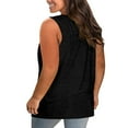 thumbnail image 6 of CFLVAEK Womens Plus Size Tank Tops Loose Fit Criss Cross V Neck Shirts Casual Sleeveless Summer Shirt Solid Color Going Out Tank Top 2025 Black XXXL, 6 of 6